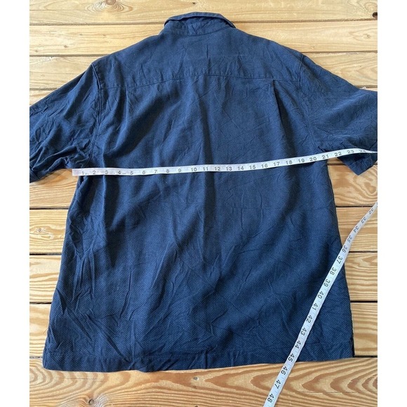 Jamaica Jaxx Button Up Silk Shirt Size Large Men’s Black Short Sleeve - Picture 7 of 7